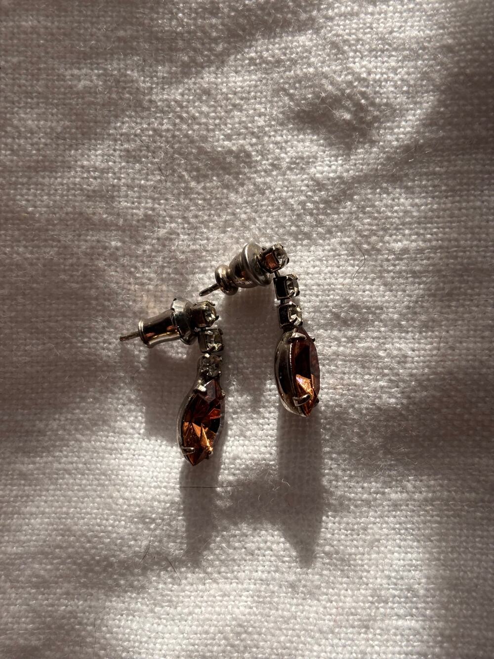Topaz Dangle Earrings Genuine Stainless Steel